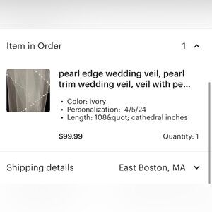 Never Worn Bridal Pearl Edge Wedding Veil